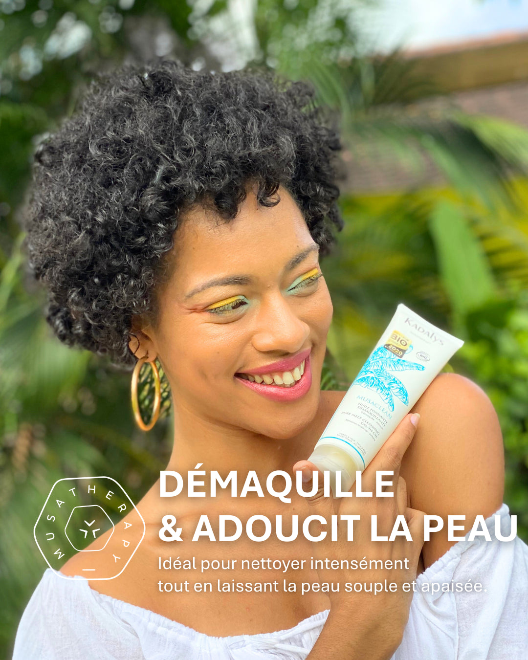 Appliquez l’huile Musaclean pour un nettoyage apaisant et confortable. Elle respecte les peaux réactives tout en laissant un fini soyeux.