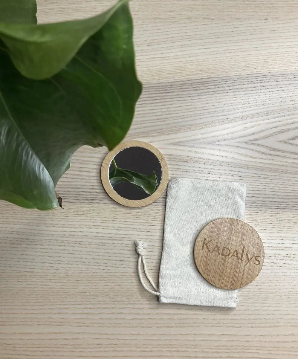 Miroir de poche en bambou KADALYS