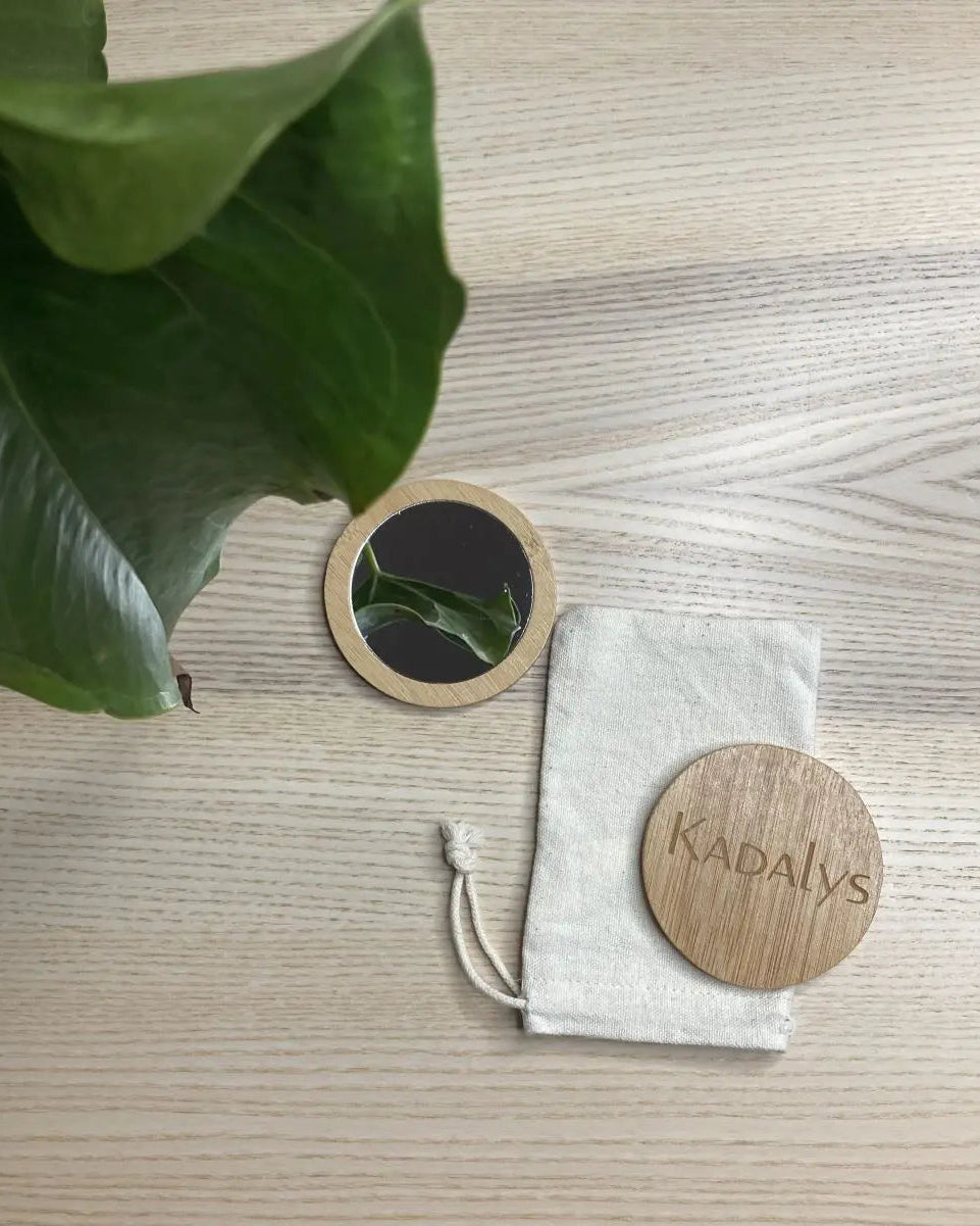 Miroir de poche en bambou KADALYS