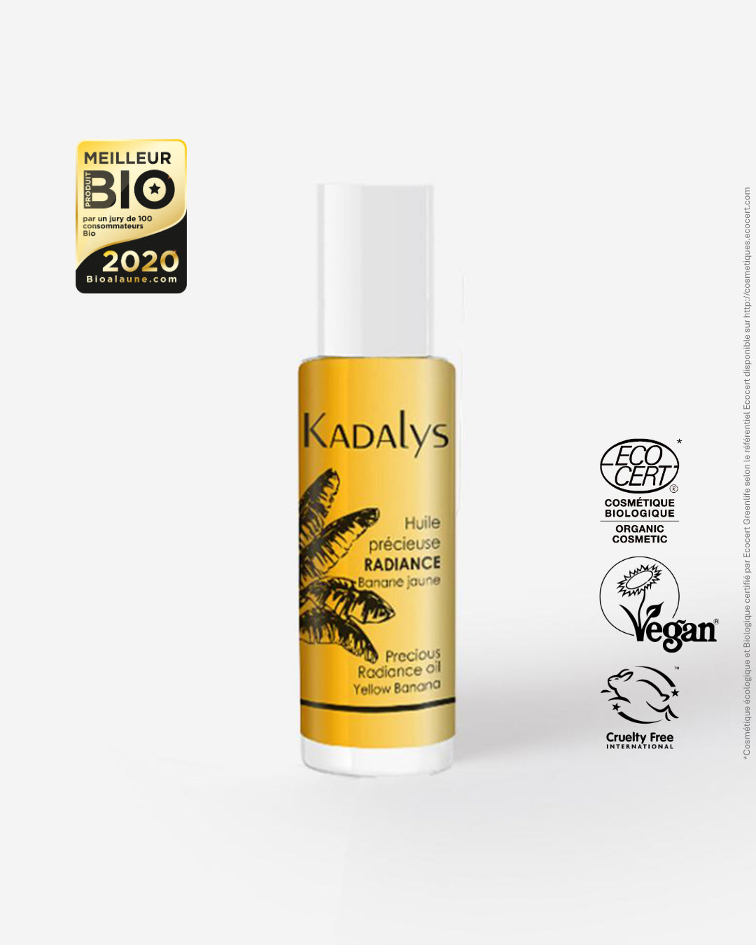 Huile précieuse Radiance en format mini, certifiée biologique et vegan, idéale pour tester ou voyager léger avec une peau nourrie et éclatante.