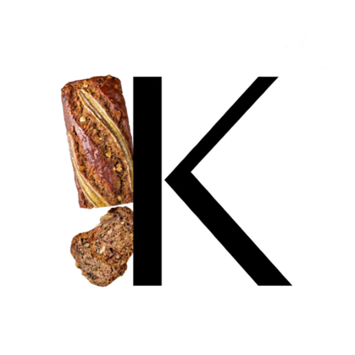 Logo K de Kadalys avec une touche gourmande de banana bread