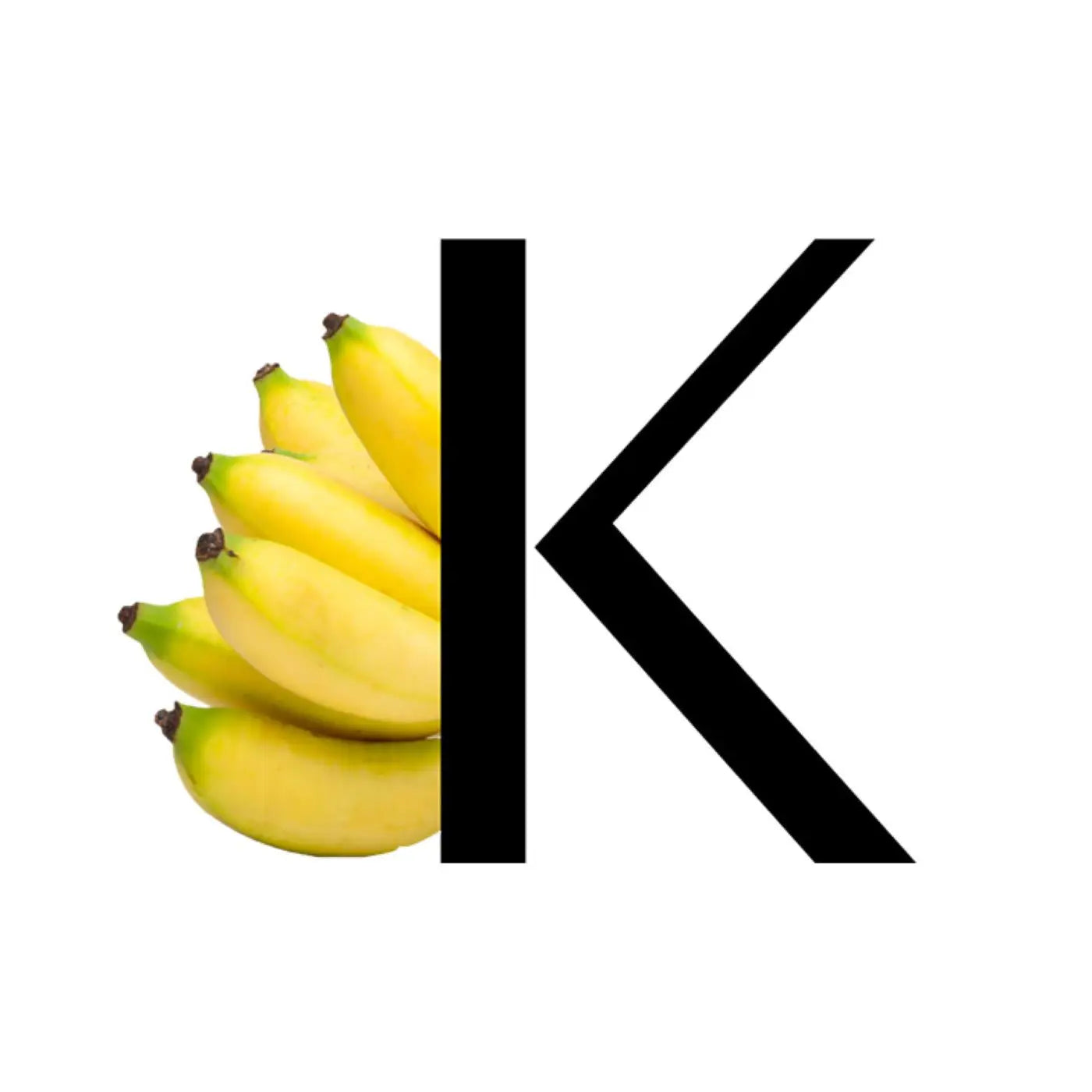Logo K de Kadalys avec une banane jaune – symbole de naturalité et d’upcycling