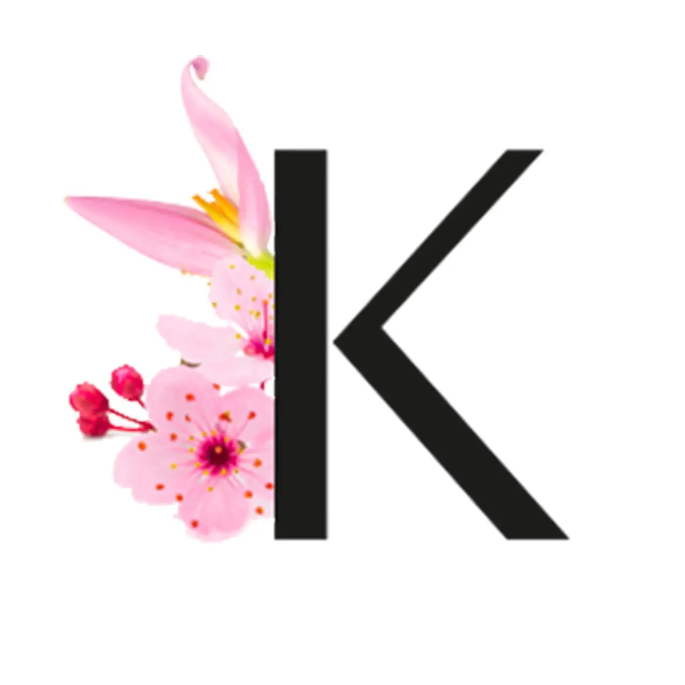 Logo K de Kadalys avec fleurs roses – touche florale et féminine