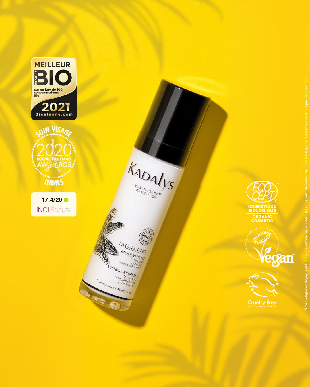 Crème Musalift Kadalys certifiée bio et récompensée