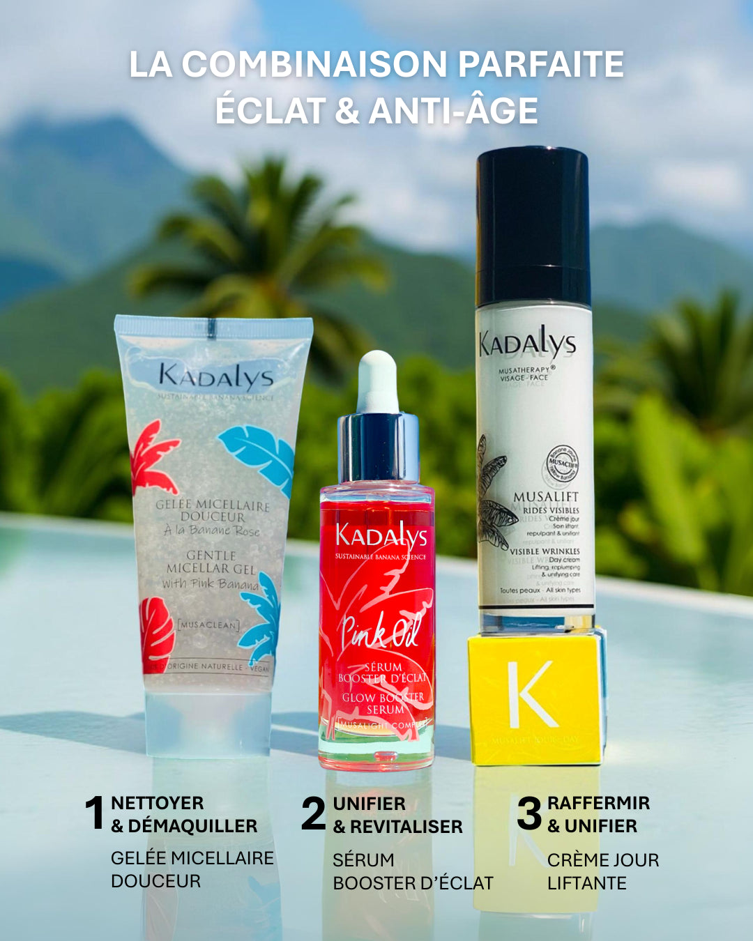 Routine éclat et anti-âge avec Musalift, Pink Oil et gelée micellaire