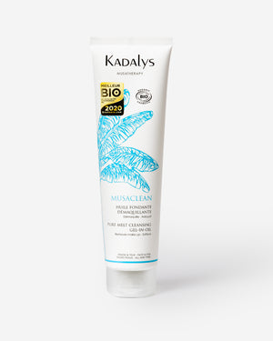 Nettoyez et adoucissez votre peau avec l’huile fondante bio Kadalys. Élimine le maquillage longue tenue sans dessécher la peau.