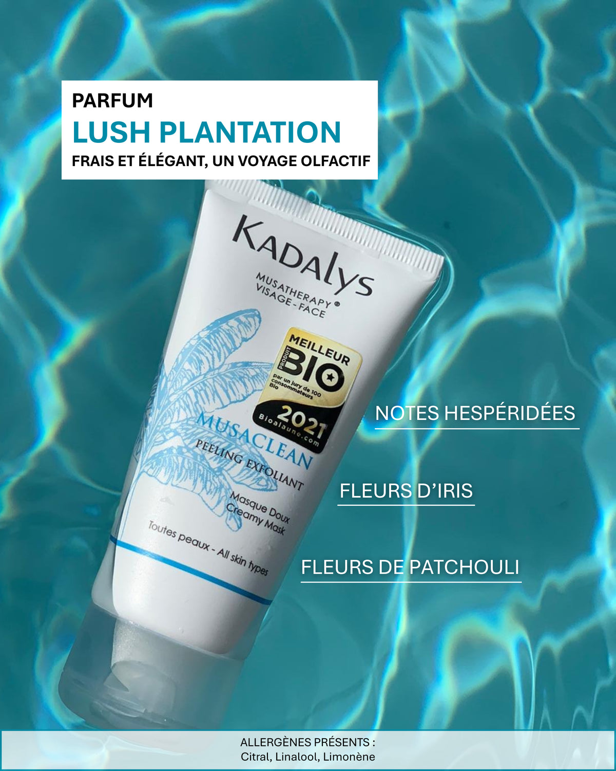 Parfum frais et végétal du peeling Musaclean à la banane