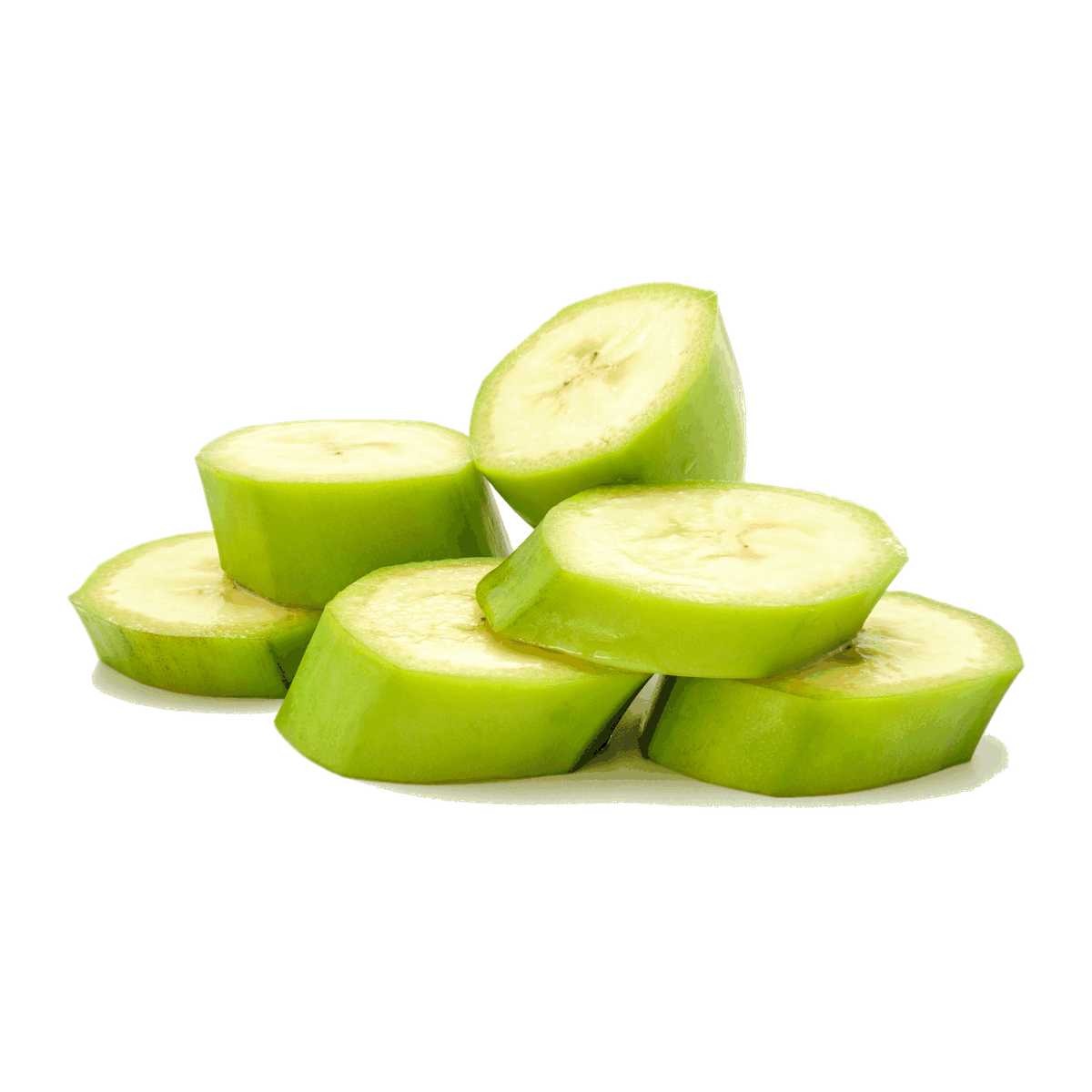 Tranches de banane verte, chair ferme — actif Kadalys pour peaux mixtes à grasses Image